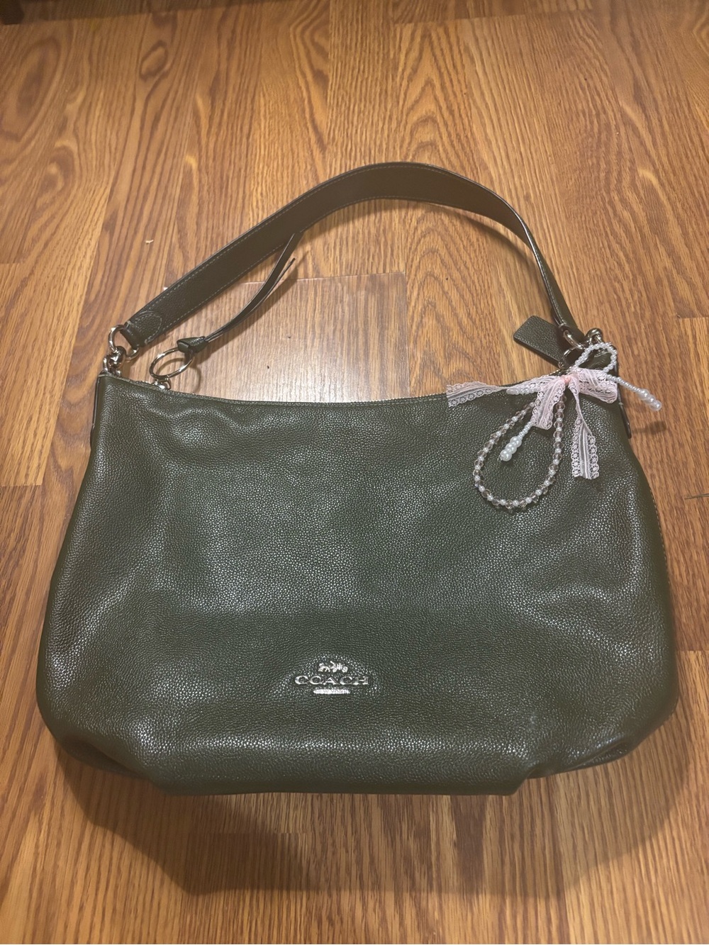 Coach Dark Green Leather Skylar Hobo Bag